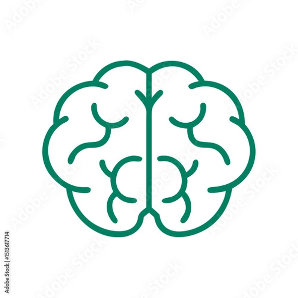 Fototapeta Brain icon representing intelligence and mental health, minimalist design
