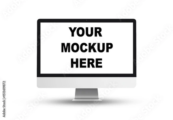 Fototapeta Computer Monitor Mockup Vector for Design, Web Development, and Digital Presentation, computer window mockup on a transparent background, vector illustration.