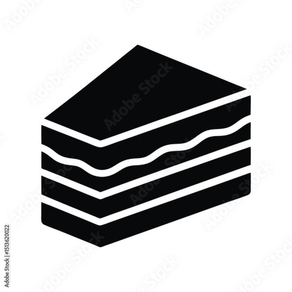 Fototapeta flat and minimal a chocolate layer cake logo vector.