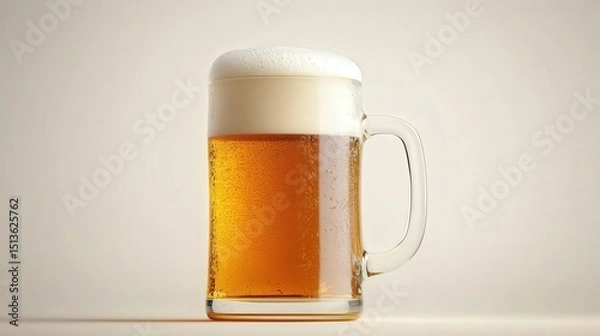 Obraz A beer mug with a perfect pour of golden beer, the foam head perfectly layered on top.