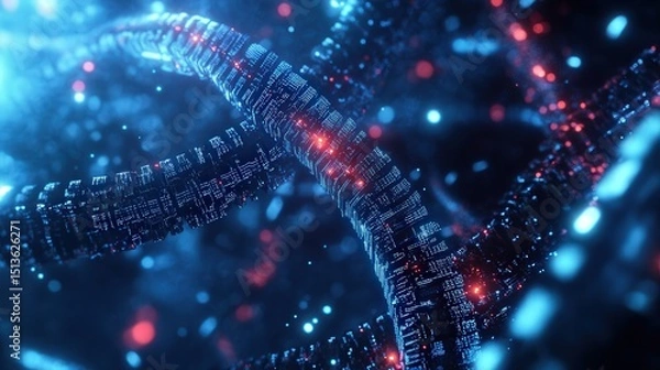 Fototapeta A biotech-enhanced AI processor optimizing human-machine interaction, bridging neural networks with artificial intelligence