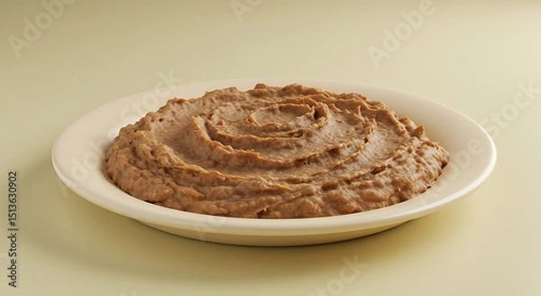 Fototapeta 3D Render of Refried Beans in a Bowl mexican food