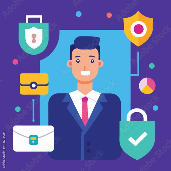 Obraz Cybersecurity and Digital Technology Illustration