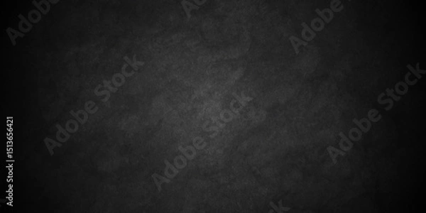 Fototapeta Black texture chalk board and black board background. stone concrete texture grunge backdrop background anthracite panorama. Panorama dark grey black slate background or texture.	
