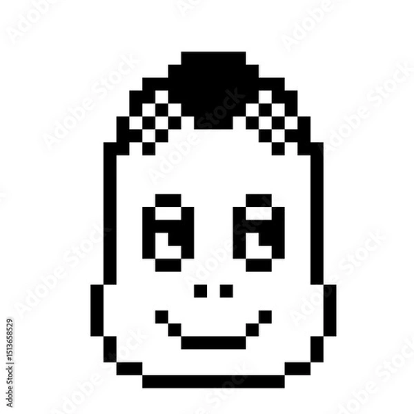 Fototapeta pixel art image of a human face