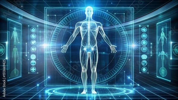Fototapeta Human Anatomy Exploring the Body's Systems through Digital Visualization