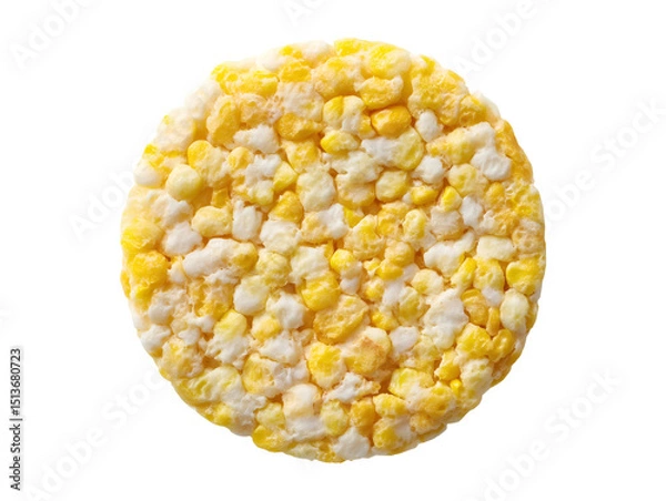 Obraz Corn rice cake isolated on transparent or white background, png