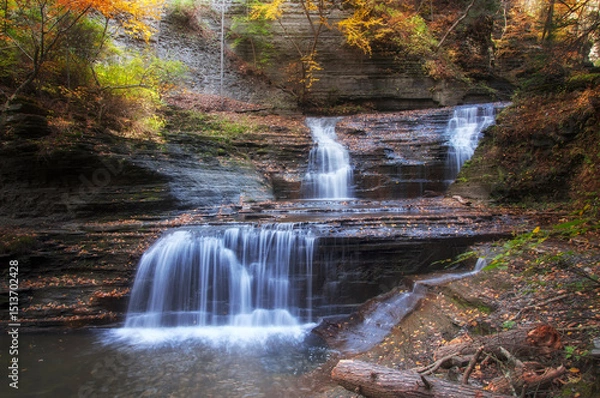 Obraz buttermilk falls state park and waterfalls in autumn