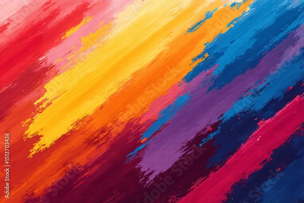 Fototapeta Vibrant Abstract Colorful Paint Strokes Background in Rainbow Hues
