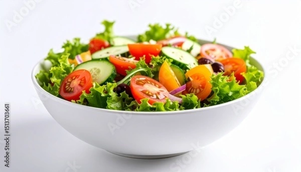 Fototapeta A vibrant bowl of fresh salad, ideal for health and wellness themes