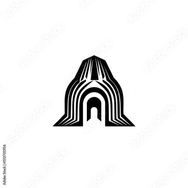 Fototapeta Modern Office Building Icon with Gear - Operational Efficiency Vector