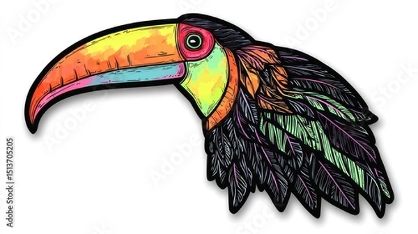 Obraz Colorful toucan illustration