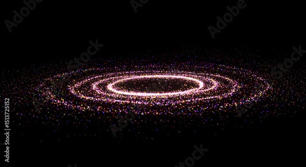 Fototapeta Glittering Particle Ring: Abstract circular background