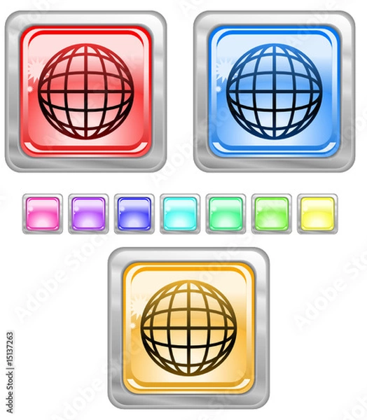 Obraz Color web buttons. Vector illustration