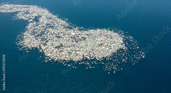 Obraz Massive plastic pollution floating on the ocean surface.