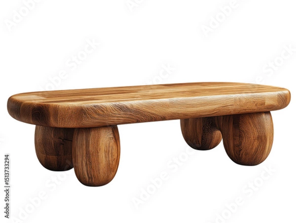 Fototapeta A wooden table with three round legs