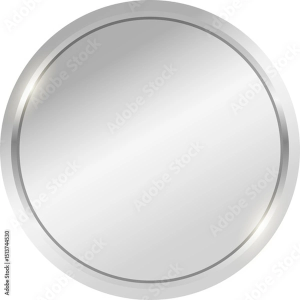 Obraz glossy silver circle mirror frame