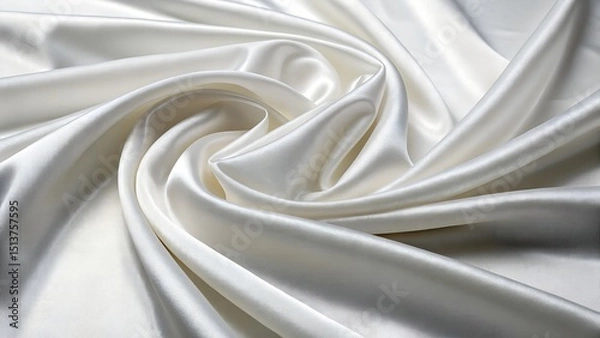 Fototapeta Modern studio lighting on white silk fabric, smooth folds and gradient shadows, ultra-clean look. Perfect for background, wallpaper, banner, poster, web page, card design.