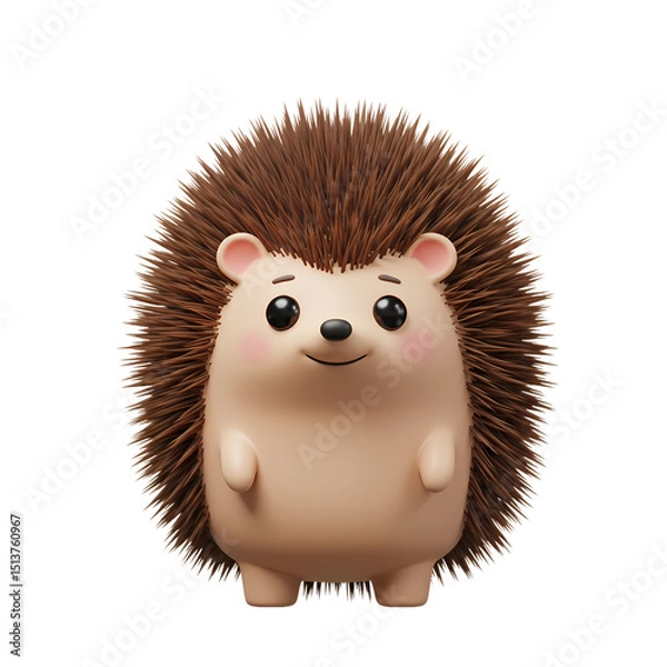 Obraz A Cute Stylized Hedgehog Illustration isolated on transparent background
