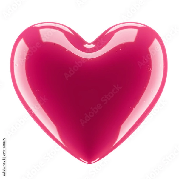 Obraz A Polished Crimson Heart Symbol of Love and Passion isolated on transparent background