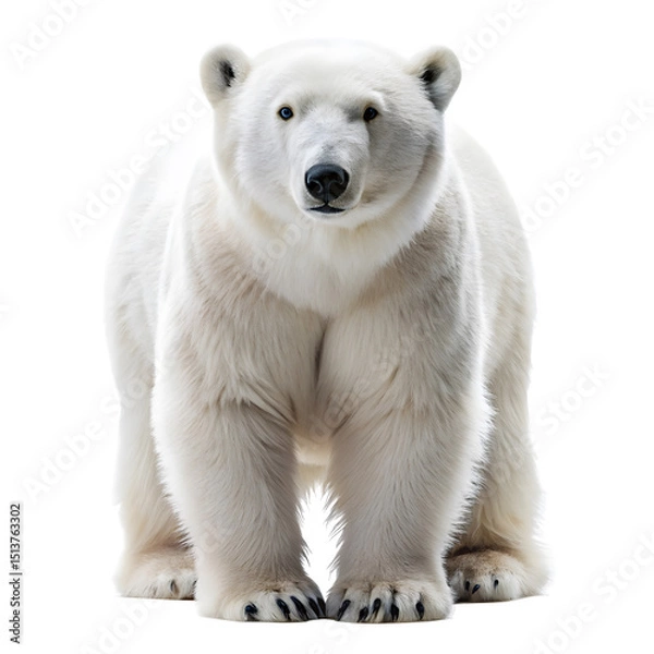 Fototapeta Polar bear isolated on a transparent background