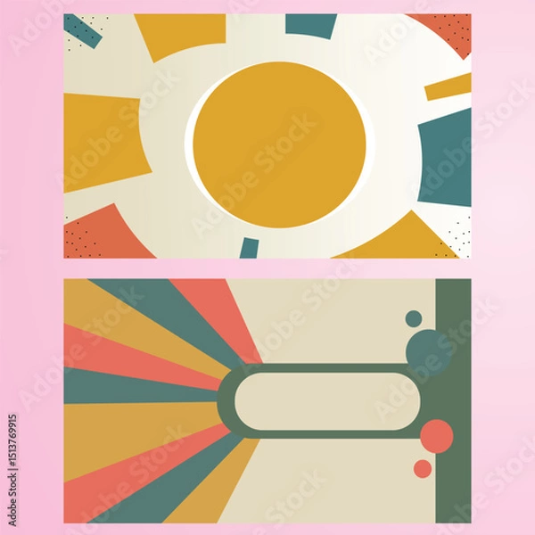 Fototapeta Flat design retro pop art style background.Comic rays vector illustrations in retro style.