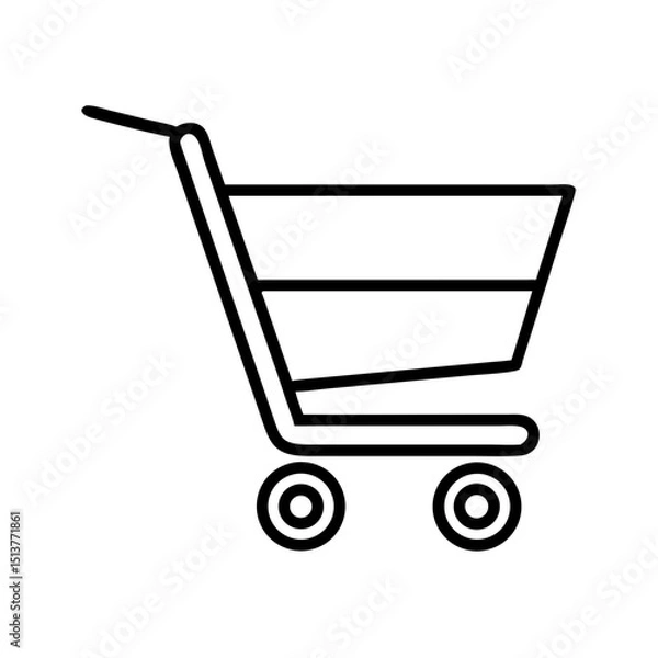 Obraz Contemporary shopping cart icon with clean lines for digital retail platforms, copy space