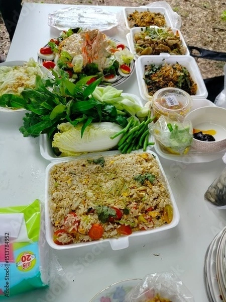 Fototapeta fish and vegetables