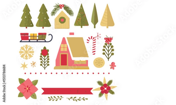 Obraz Christmas elements set