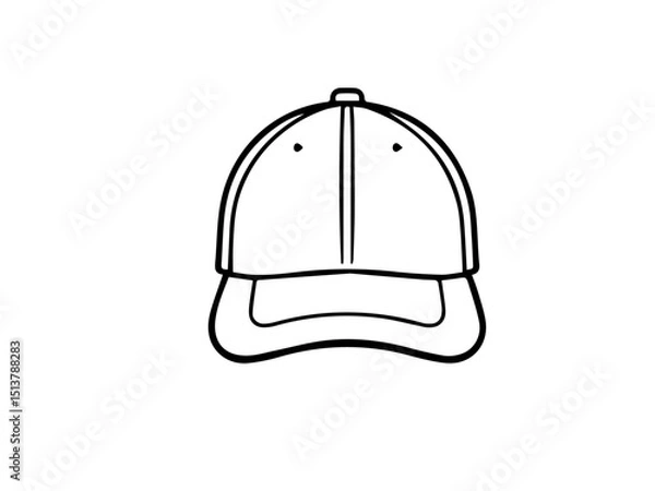 Fototapeta Cap front simple line art vector on transparent background