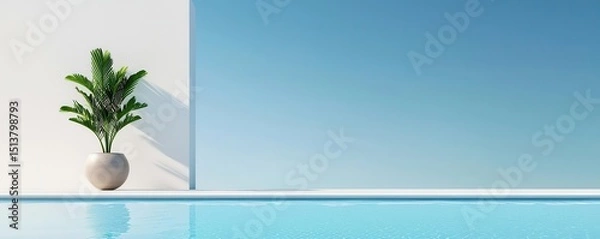 Fototapeta Real estate banner with luxury property exterior, modern architecture, clean and sophisticated layout, inviting atmosphere . Thai