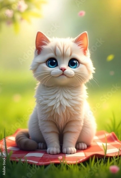 Obraz A 3D icon of a cat