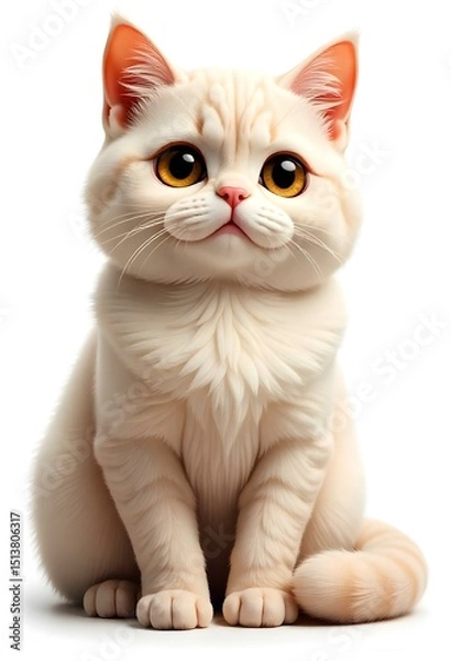 Fototapeta A 3D icon of a cat