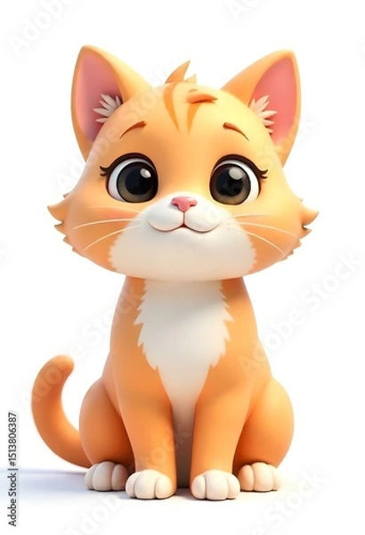 Fototapeta A 3D icon of a cat