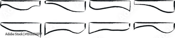 Obraz Artistic Brush Stroke Borders and Shapes: Hand-Drawn Grunge Rectangles and Squares in Black Vector Style for Edgy Graphic Designs