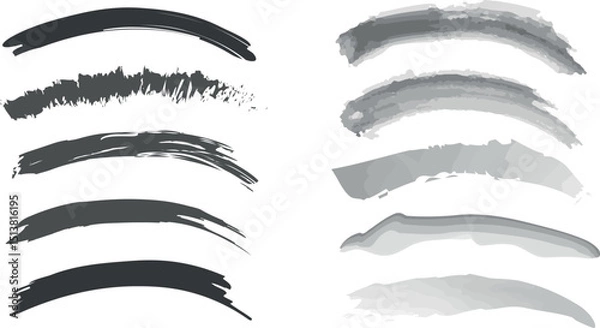 Obraz Bold and Black Watercolor Brush Stroke Set: Artistic Paint Marks in a Variety of Shapes and Hues for Creative Projects
