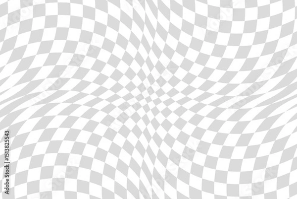 Fototapeta Vector abstract checkered background. Dynamic backdrop with optical illusion, op art.