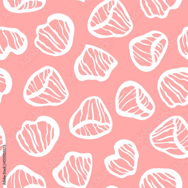 Fototapeta Vector seamless abstract pattern with hand drawn petals. Beautiful botanical design for textile, wallpaper, wrapping paper and backgrounds.