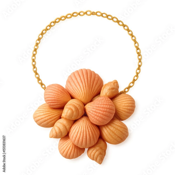 Fototapeta Bold Oceanic Statement Necklace Flat Lay, Top View of Vibrant Ha