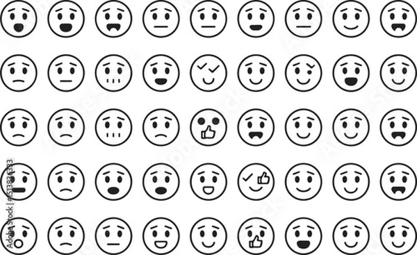 Fototapeta High resolution feedback faces emoticon set for rating satisfaction scale