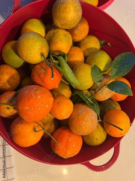 Fototapeta bacia com frutas laranjas e limões 