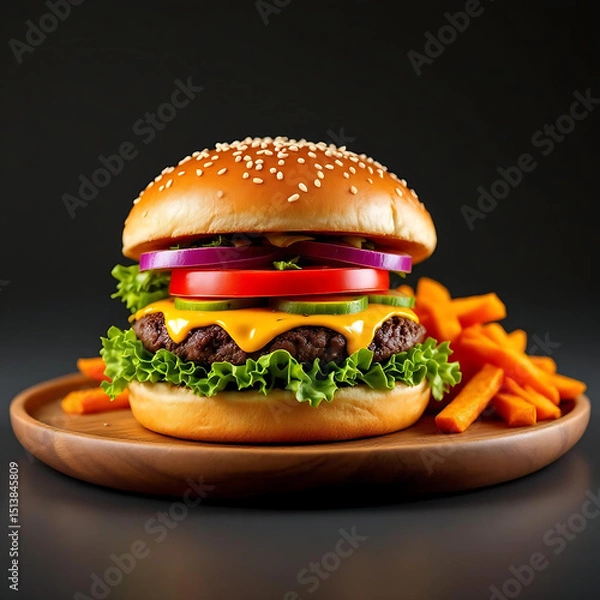 Obraz burger and fries