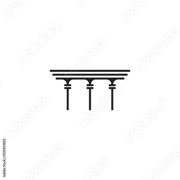 Fototapeta Column pillar minimal logo design.