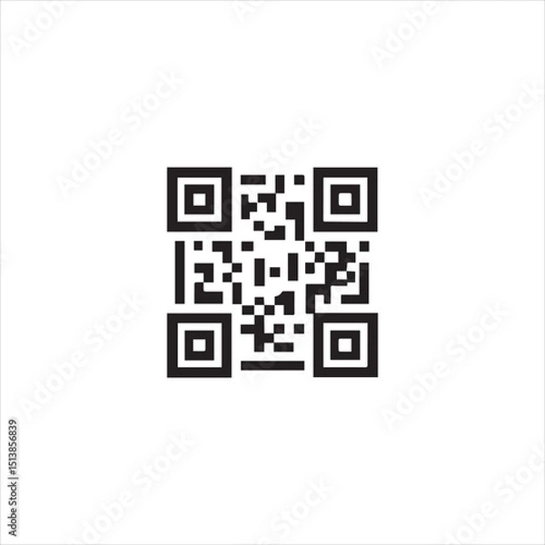 Fototapeta QR Code Icon Black Realistic Flat Vector for Shopping Concept