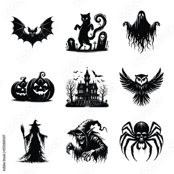 Fototapeta Halloween graphics element bundle