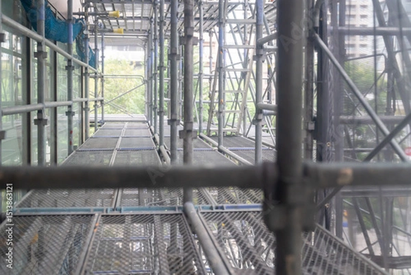 Obraz 足場　工事現場　マンション