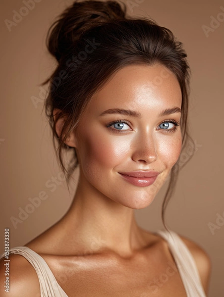 Obraz Piękna kobieca twarz o idealnej cerze