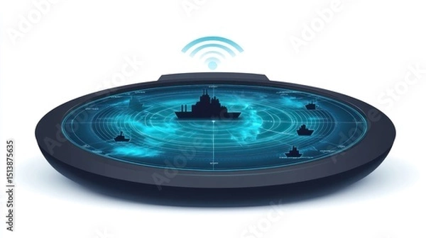 Obraz Futuristic radar display showing ship locations