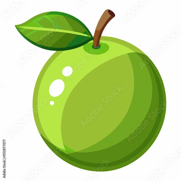 Obraz green apple with leaf