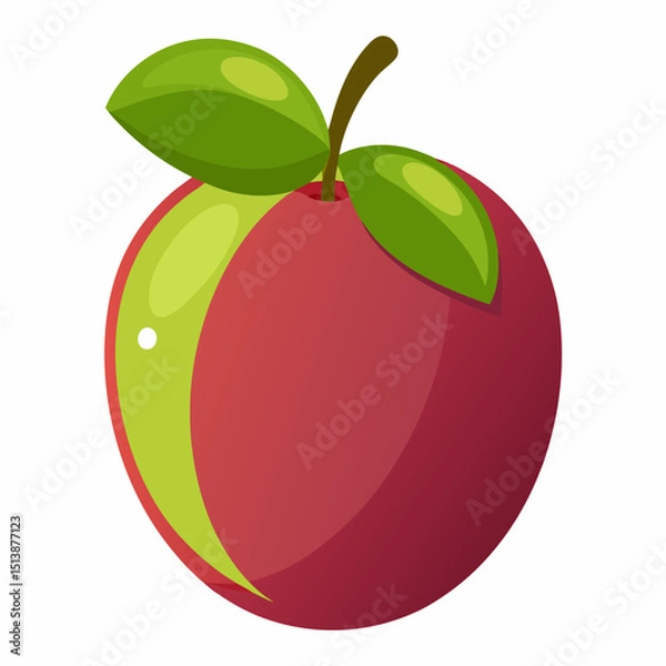 Obraz red apple with leaf